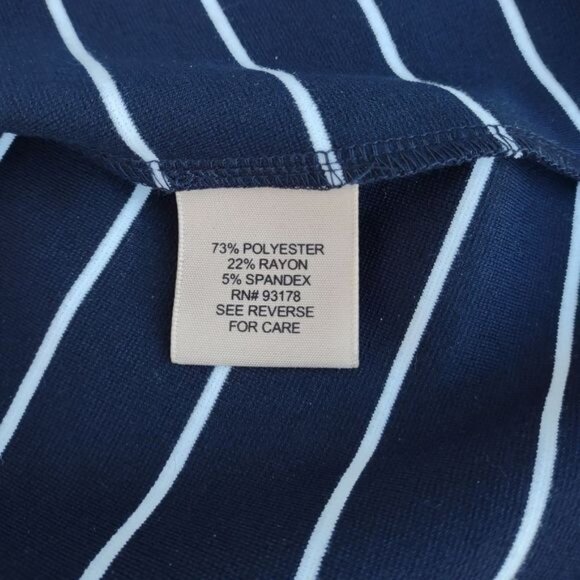 Philosophy A-line Striped Knit Skirt Large Knee Length Modest Blue White Casual - Picture 7 of 11